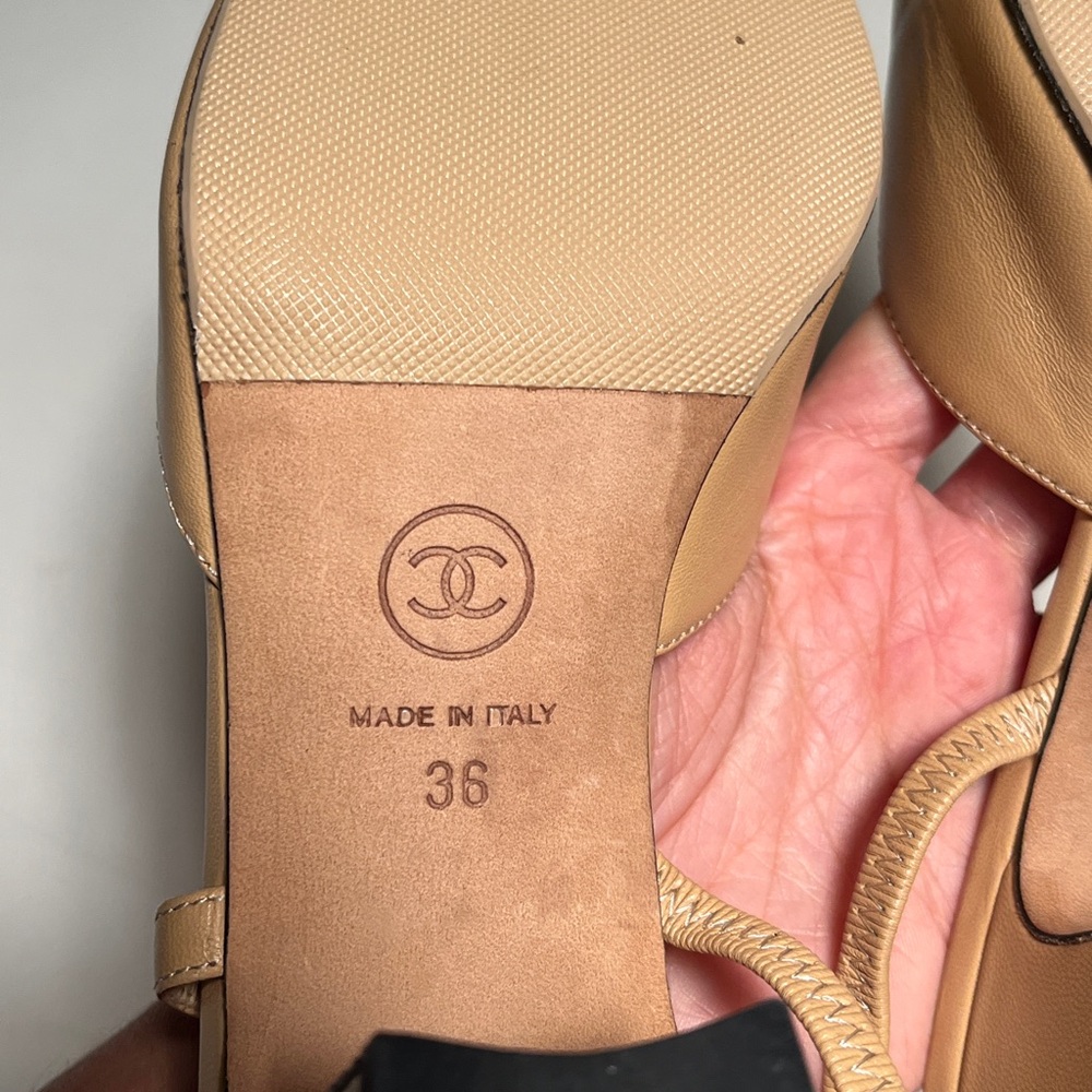 CHANEL Beige and Black Heels - Picture 7 of 10